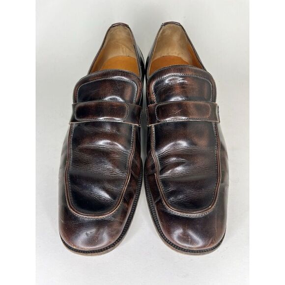 Sears Vintage Loafers Men Size 9.5D Brown Leather Made In Italy - Picture 8 of 13